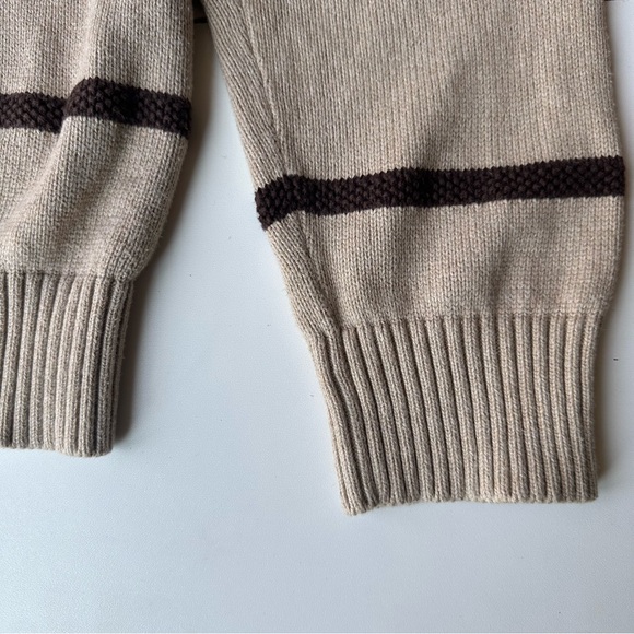 Tommy Hilfiger Pullover Sweater beige brown striped unisex size M - Picture 4 of 11